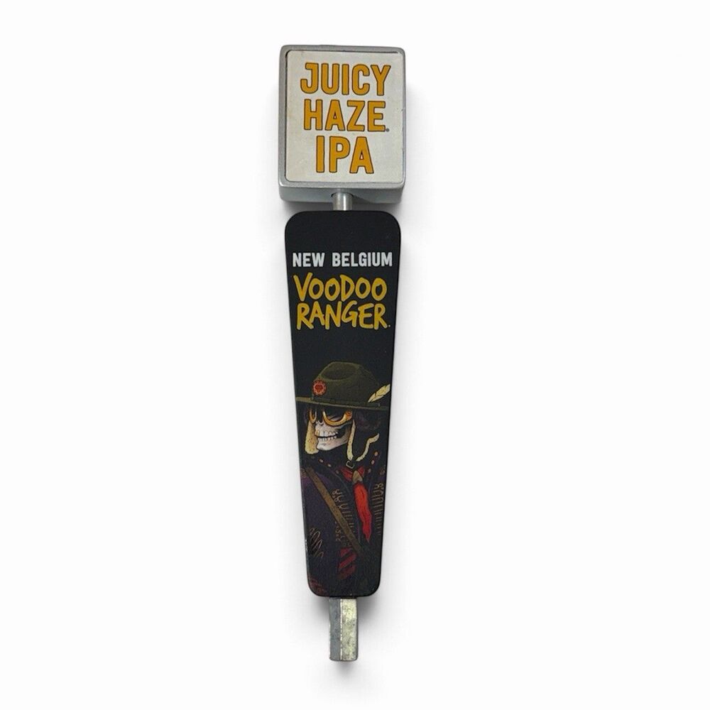 New Belgium Brewing Co. Voodoo Ranger Juicy Haze IPA Tap Handle Wood Metal Knob